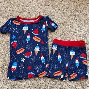 Little Sleepies Blue and Red Festive Pajama Set